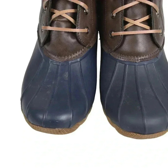 Skechers Rubber Pond Washed Out Duck  Boots Waterproof Blue Brown Size 8 - Picture 6 of 9